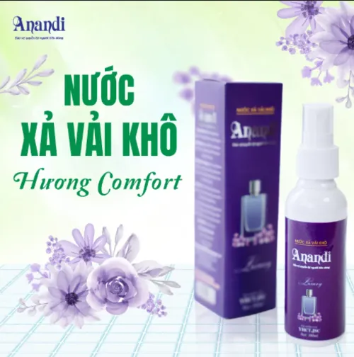 Nước Xả Vải Khô Anandi dạng xịt 100ml, Xịt Thơm Quần Áo, Khử Mùi Hôi Khó Chịu