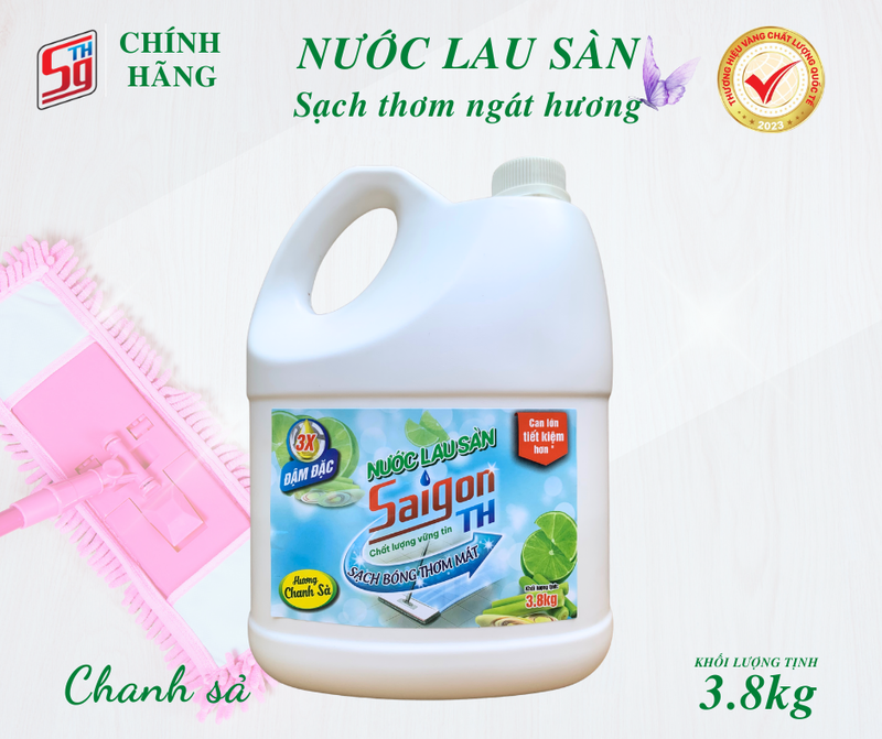 Nước lau sàn Saigon TH 3.8kg hương Chanh Sả