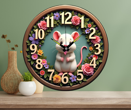 Đồng hồ treo tường 12 con giáp  mẫu dễ thương ( tuổi tí)