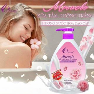 [TẶNG NƯỚC HOA] Sữa Tắm Nước Hoa Dưỡng Da CHARME MIRACLE Hoa Hồng 1000ml ~ 1.2kg Dưỡng Ẩm, Trắng Mịn Màng, Lưu Hương