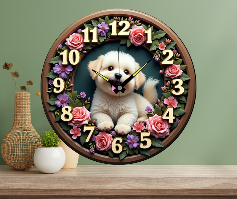 Đồng hồ treo tường trang trí 12 con giáp mẫu dễ thương ( tuổi thìn)