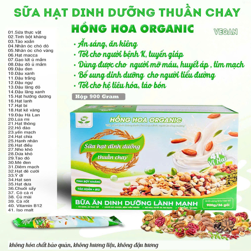 Sữa hạt dinh dưỡng Thuần Chay hộp 900gr