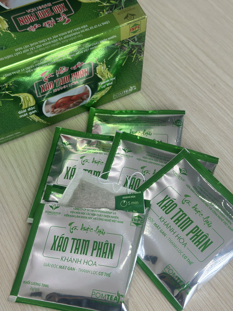 Trà Thảo Mộc Xáo Tam Phân Khánh Hòa Pomtea (Túi lọc) – Hộp 20 gói