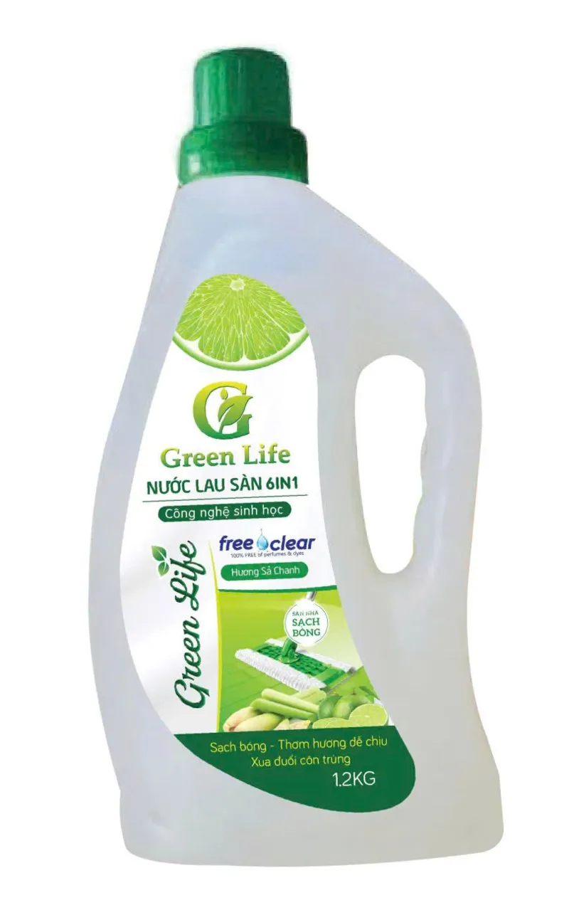 Nước lau sàn hữu cơ 1.2L_hương chanh sả