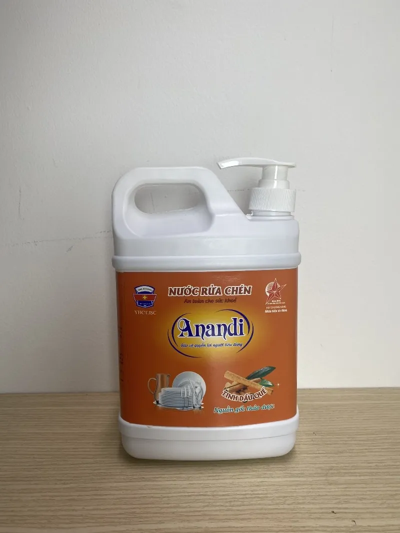 Nước rửa chén bát Anandi can 1,4kg, 1600ml gốc tự nhiên, hương quế