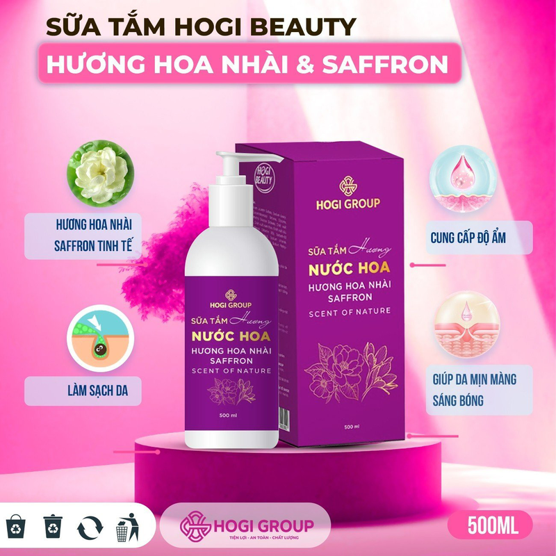 SỮA TẮM HOGI BEAUTY  - HƯƠNG HOA NHÀI & SAFFRON 500ML