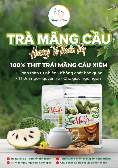 Trà Mãng Cầu Ngọc Tâm -Hương vị thuần túy -túi trắng 100g