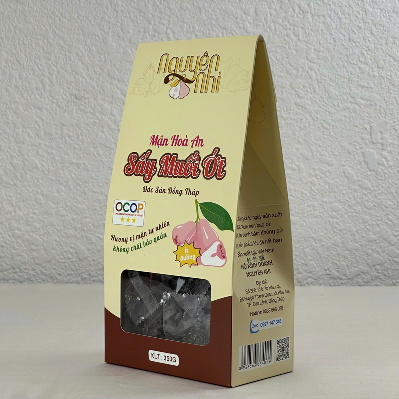 Mứt mận hòa an sấy muối ớt hộp  350gr ( đặc sản đồng tháp)