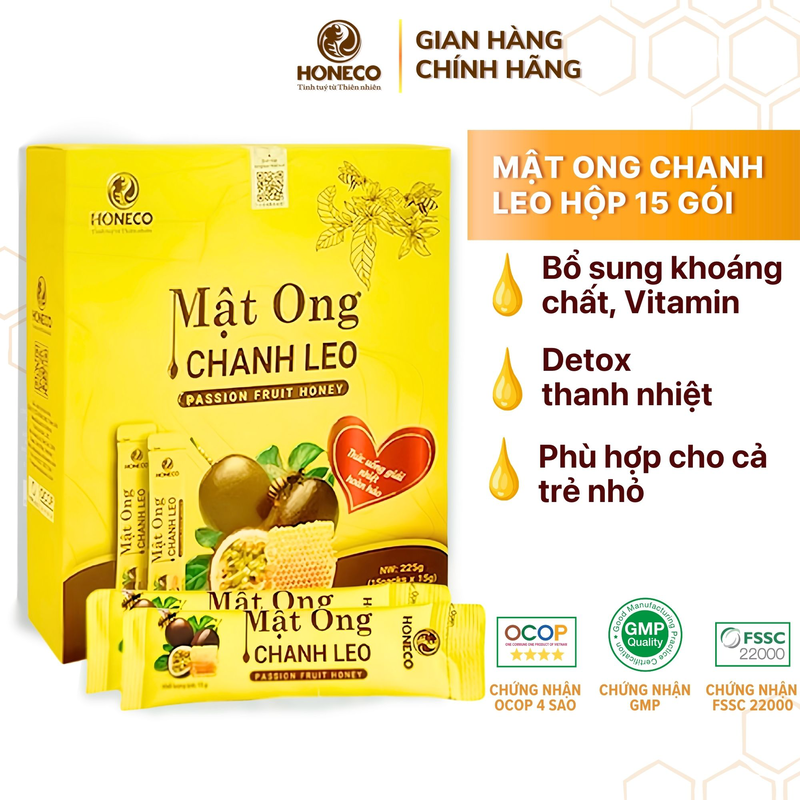 Combo 30 gói Mật ong Chanh Leo (Hộp 15 gói)