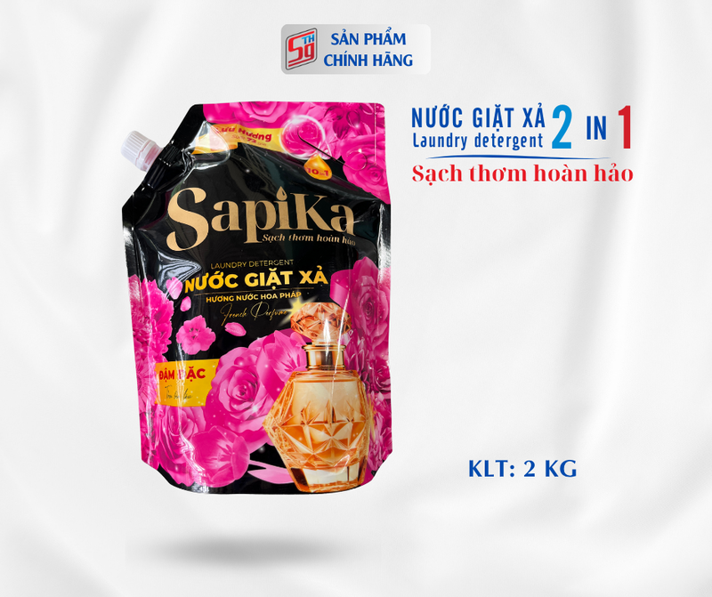 Nước giặt xả SapiKa 2 kg, hương nước hóa
