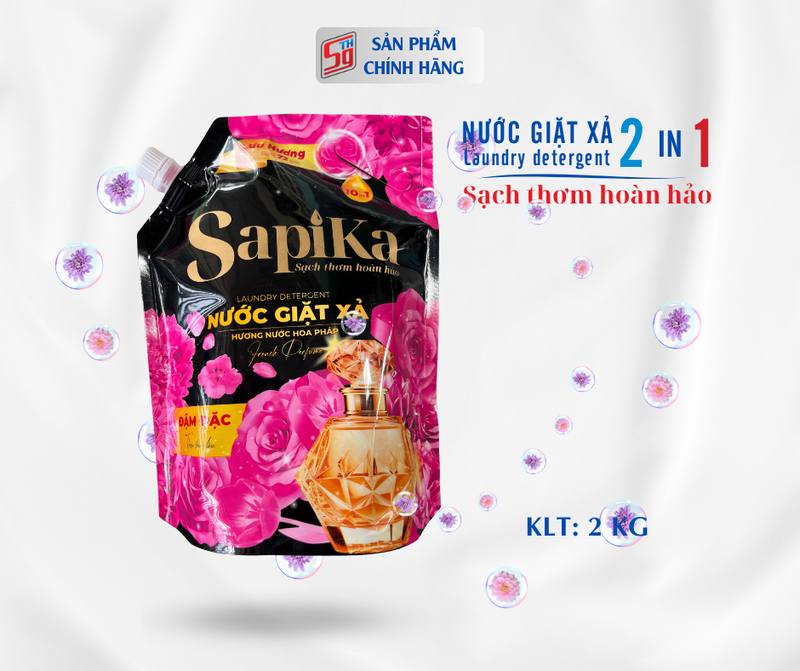 Nước giặt xả SapiKa 2 kg, hương nước hóa