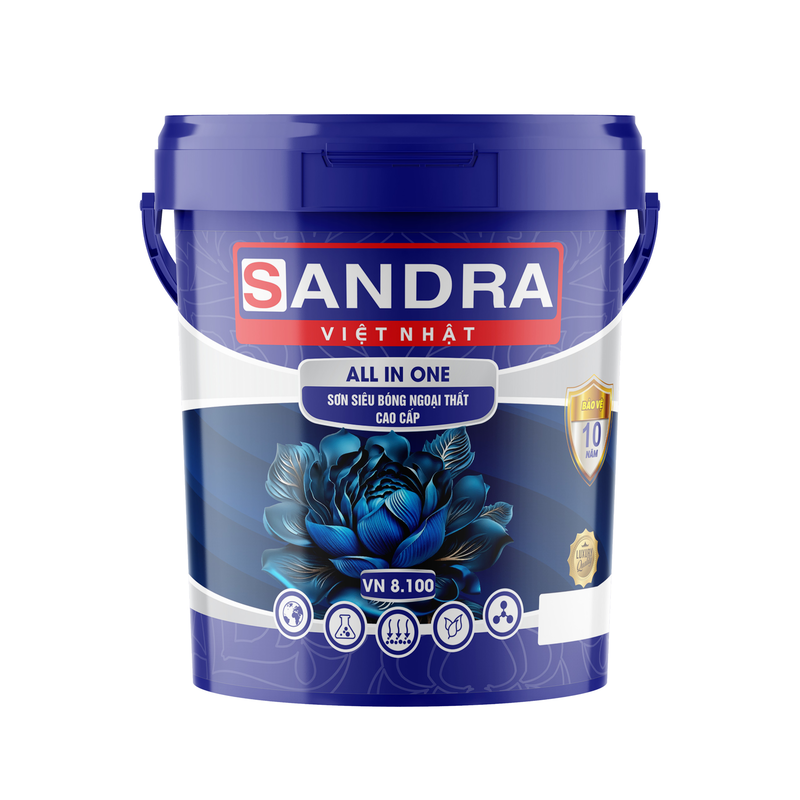 SANDRA -ALL IN ONE Sơn siêu bóng ngoại thất cao cấp 5kg