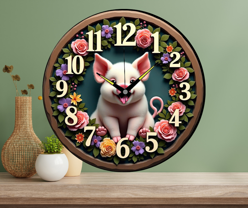 Đồng hồ treo tường trang trí 12 con giáp mẫu dễ thương ( tuổi thìn)