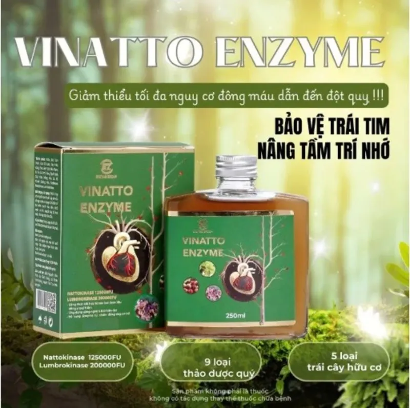 Vinatto Enzyme – Hỗ trợ tim mạch – phòng chống đột qụy – ngăn ngừa tai biến