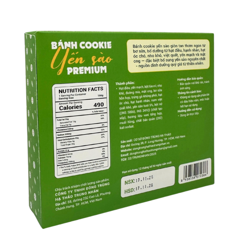 BÁNH COOKIE YẾN SÀO PREMIUM – Trao bánh ngon, Tặng dưỡng chất (100g)