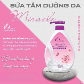 [TẶNG NƯỚC HOA] Sữa Tắm Nước Hoa Dưỡng Da CHARME MIRACLE Hoa Hồng 1000ml ~ 1.2kg Dưỡng Ẩm, Trắng Mịn Màng, Lưu Hương