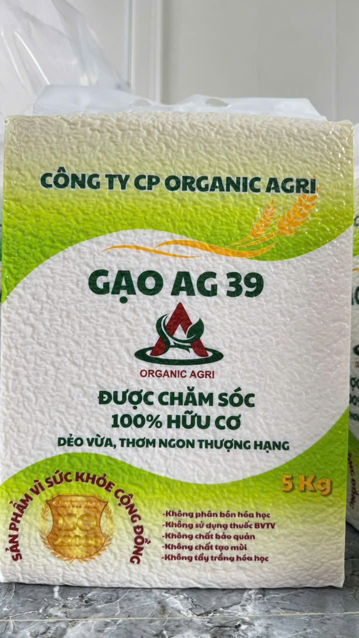 GẠO HỮU CƠ ST25 AG39 ( BAO 5KG HÚT CHÂN KHÔNG )