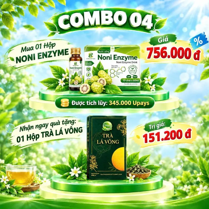 MUA 1 NONI ENZYME TẶNG NGAY 1 TRÀ LÁ VÔNG