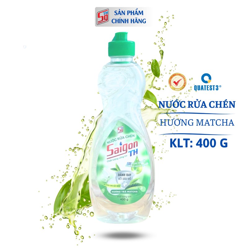 Nước rửa chén Saigon TH 400gram hương trà Matcha