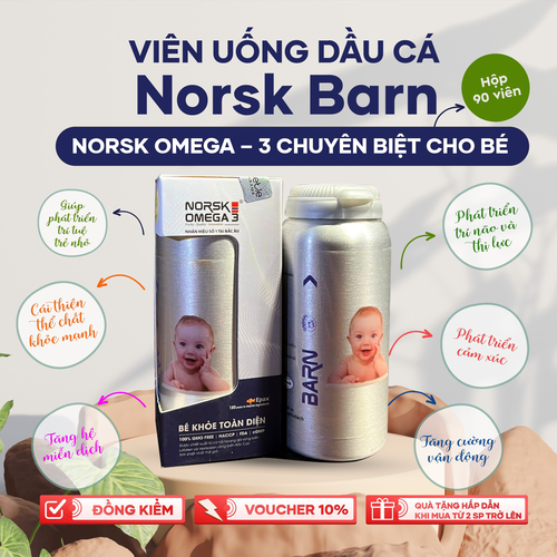 Viên uống dầu cá Norsk Barn (Norsk Omega-3 chuyên biệt cho trẻ) Hộp 90 viên