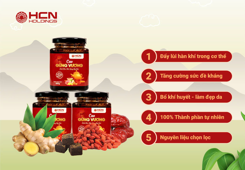 CAO GỪNG VƯƠNG - TĂNG CƯỜNG SỨC ĐỀ KHÁNG, GIỮ ẤM CƠ THỂ ( Hộp 250gr)