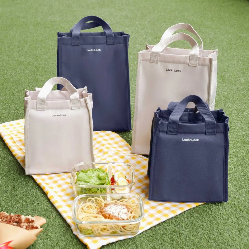Bộ Túi Hộp Cơm Thủy Tinh Locknlock - Màu Xanh Navy