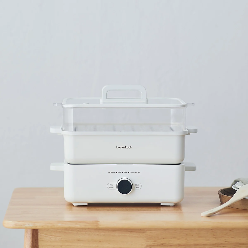 Nồi Lẩu Đa Năng Locknlock Bianco Electric Multicooker 4.5L, 220V, 50Hz, 1500W - Màu Ngà - EJP154IVY