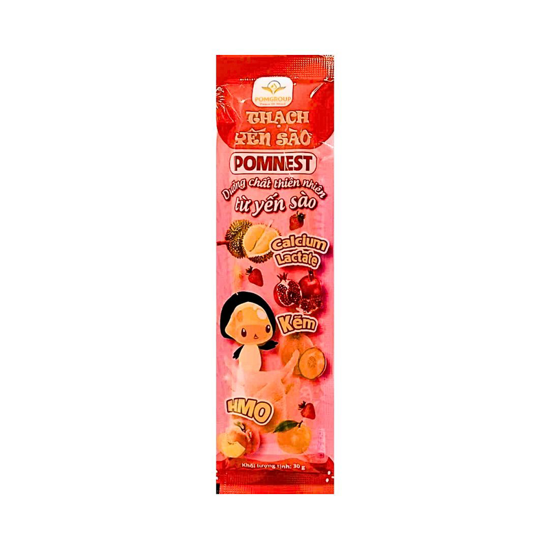 Thạch Yến Sào POMNEST Vị Dâu 30g – Hộp 10 gói