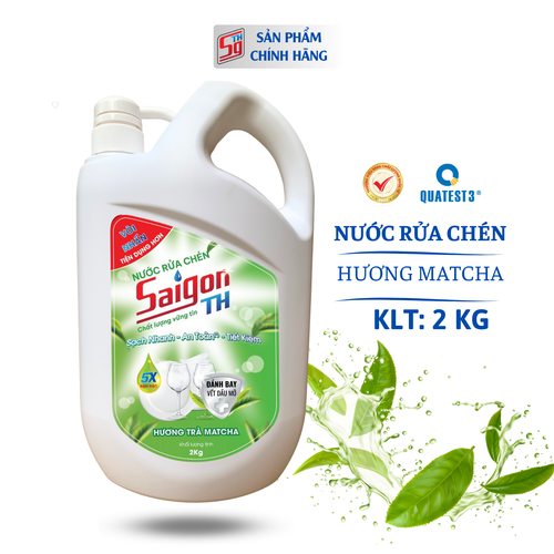 Nước rửa chén Saigon TH 2kg hương Trà Matcha