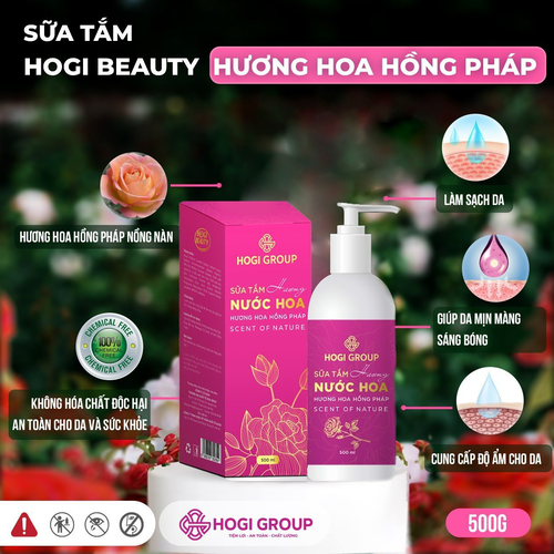 SỮA TẮM HOGI - HƯƠNG HOA HỒNG PHÁP 500ml