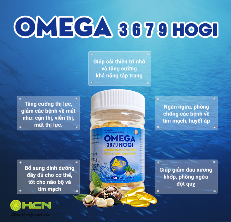 Viên Uống Dầu Cá Omega 3679 HOGI Hỗ Trợ Phát Triển Não Bộ, Chăm Sóc Da