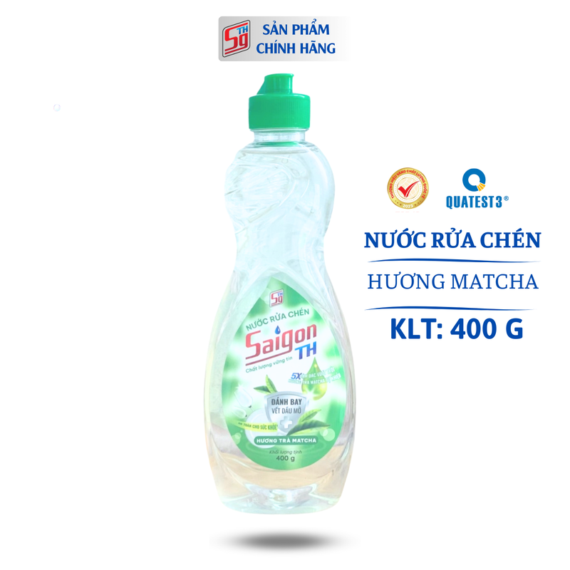 Nước rửa chén Saigon TH 400gram hương trà Matcha