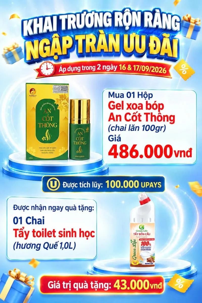MUA 1 GEL XOA BÓP AN CỐT THÔNG TẶNG 1 CHAI TẨY TOILET 1 LÍT