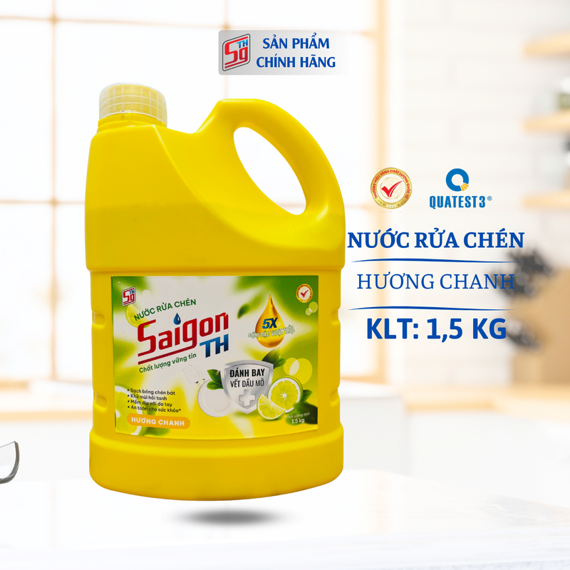 Nước rửa chén Saigon TH 1,5kg hương Chanh