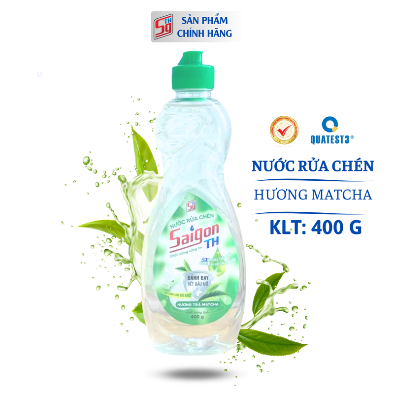 Nước rửa chén Saigon TH 400gram hương trà Matcha