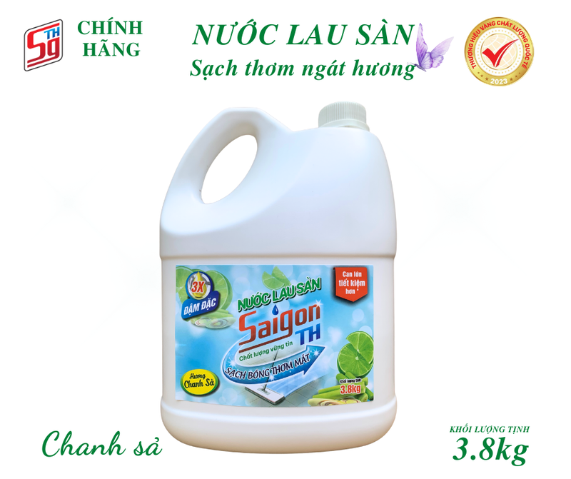 Nước lau sàn Saigon TH 3.8kg hương Chanh Sả