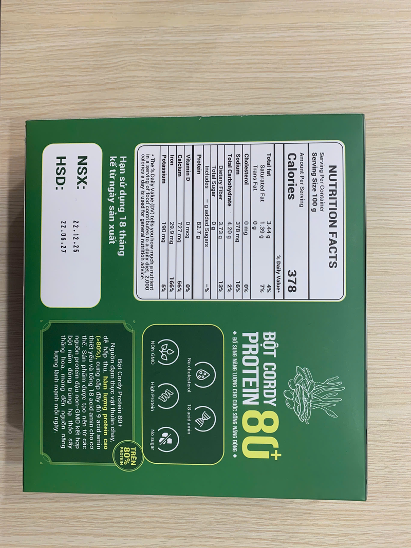 Bột Cordy Protein 80+ (250gr)