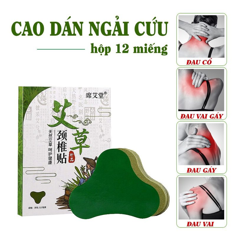 Hộp 10 Miếng Dán Ngải Cứu Vai Gáy Giảm Đau Cổ Vai Gáy