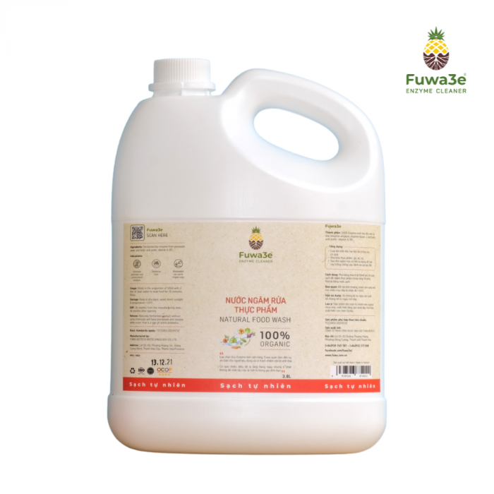 Nước ngâm rửa thực phẩm 3,8L Fuwa3e hữu cơ Organic lên men từ dứa