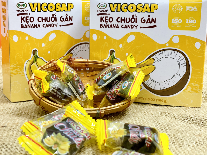 Kẹo chuối gân Vicosap [Hộp 100g]