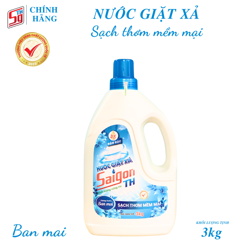 Nước giặt xả Saigon TH 3kg hương thơm Ban Mai