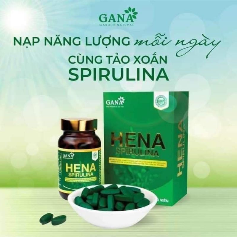 GANA - Tảo xoắn HENA Spirulina Bảo Vệ Sức Khỏe Toàn Diện ( 60 viên)