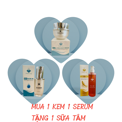 (MUA 2 TẶNG 1)MUA 1 KEM DƯỠNG CHỐNG NẮNG 1 SERUM CĂNG BÓNG TẶNG 1 SỮA TẮM NHÂN SÂM