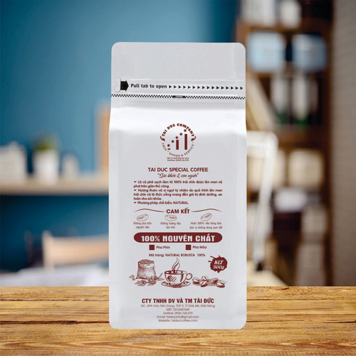 Cà phê đặc sản 100% robosta Natural (Túi màu trắng 1kg)
