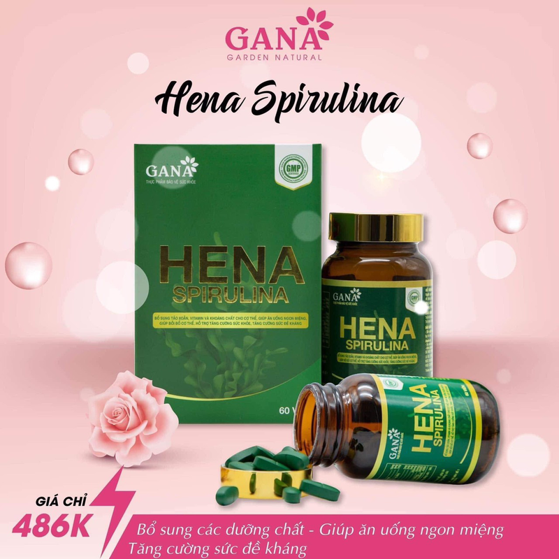 GANA - Tảo xoắn HENA Spirulina Bảo Vệ Sức Khỏe Toàn Diện ( 60 viên)