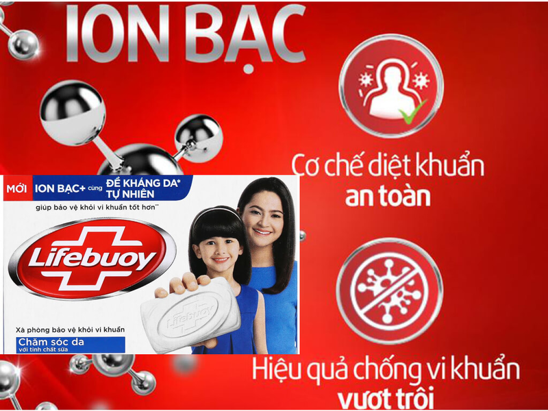 Xà bông cục Lifebuoy bảo vệ khỏi 99.9% vi khuẩn gây bệnh và chăm sóc da tự nhiên 90g