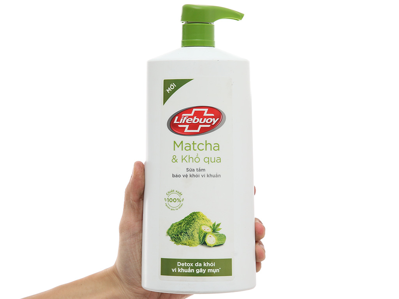 Sữa tắm detox bảo vệ khỏi vi khuẩn Lifebuoy matcha và khổ qua 782ml