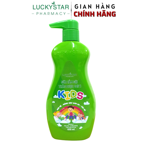 Sữa Tắm Gội Thảo Dược Baby 3in1 ( LUCKY STAR )  650ml - XANH