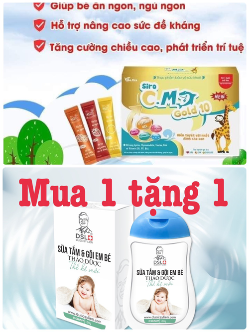 Siro CM Gold 10 - tặng 1 sữa tắm em bé