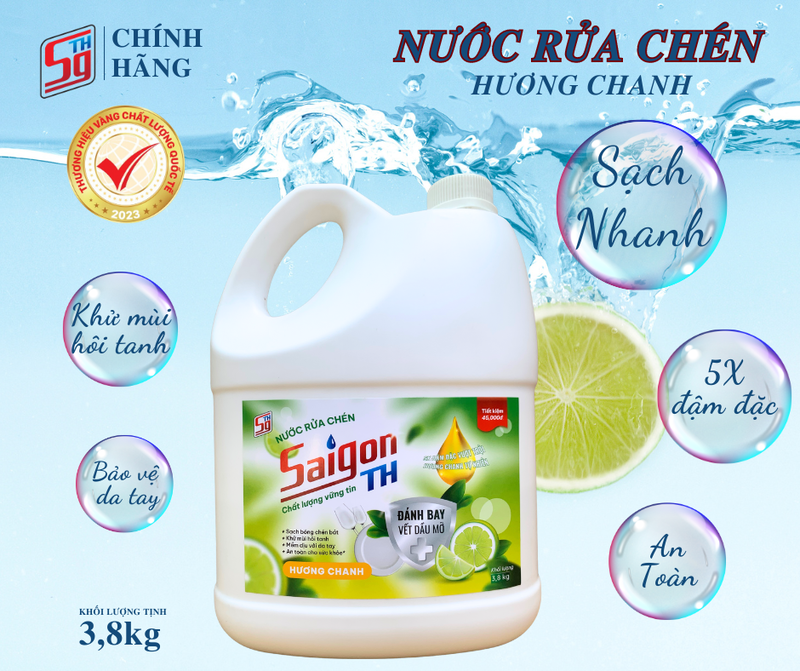 Nước rửa chén Saigon TH 3.8kg hương Chanh